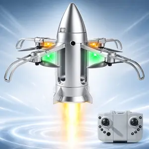 RC Dragon StarShip Rocket Drone Toy for Kids, Remote Control Flying Rocket with LED Lights, Auto Hover, Spray Mist Effect and Easy Fly Control