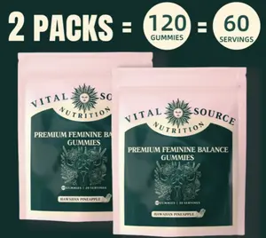 Vital Source Nutrition - Premium Feminine Balance Gummies - pH Balance and Immune Defense for Women’s Health & Wellness - Hawaiian Pineapple