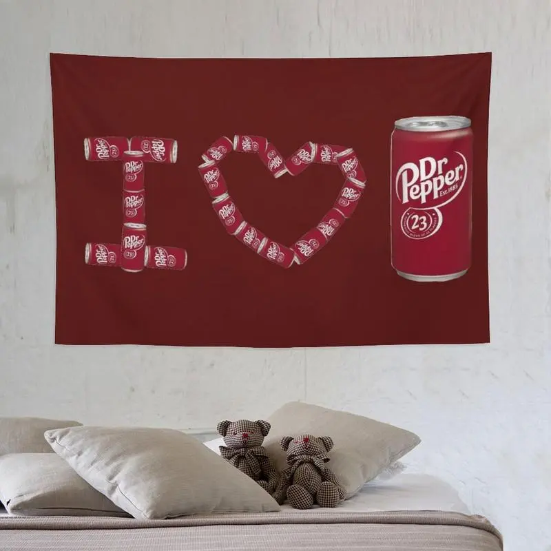 Polyester Decorative "If You Can Read This Bring Me a Dr Pepper" Tapestry, 40x30in (102x76cm) Peach Size with Brass Grommets for Bedroom, College Dorm Home Decor