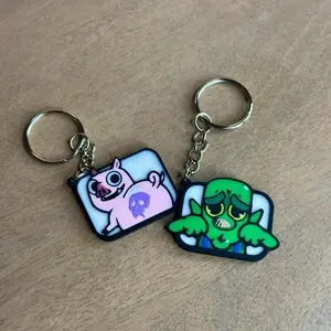 Clash Royale Emote Keychain - Compact Fun Accessory for Fans of the Game - Perfect for Carrying - Dimensions 1.76x1.26x0.10 Inches