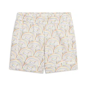 PUMA Mens Essentials Graphic 5 Inch Shorts Casual Bottoms Casual - White