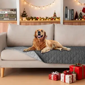 Gogobunny 3X Stronger Waterproof Pet Blanket – Scratch-Resistant Reversible Furniture Protector for Dogs & Cats, 30" x 70" (Dark Grey/Light Grey) gogobunny