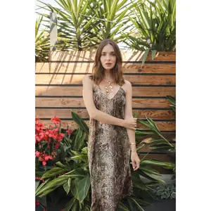 Mara Snakeskin Slip Dress