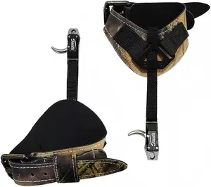 Archery Compound Bow Release Aid Trigger Caliper - Camo/Black Shooting Design with Adjustable Black Wrist Strap