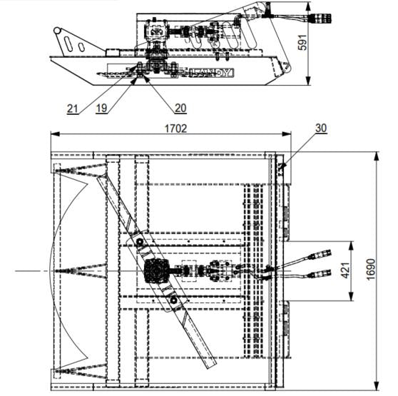 Landy Attachments 65" Skid Steer Hydraulic Heavy Duty Brush Cutter,Brush Hog Attachments, Fits Universal Skid Steer Quick Attach