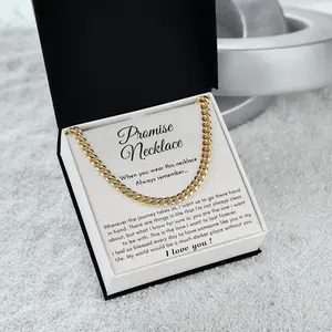 Boyfriend Birthday Gift, Boyfriend Promise Necklace, Boyfriend Promise Gift, Boyfriend Cuban Chain Necklace, Boyfriend Valentine's Gift