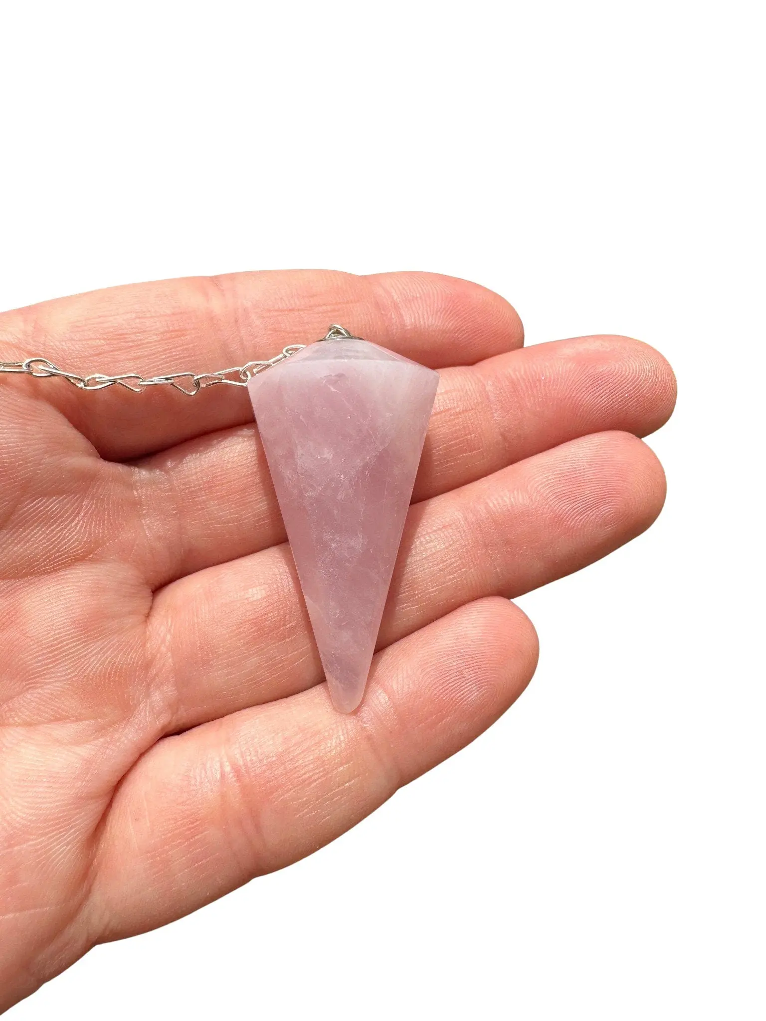 New Moon Beginnings Rose Quartz Pendulum