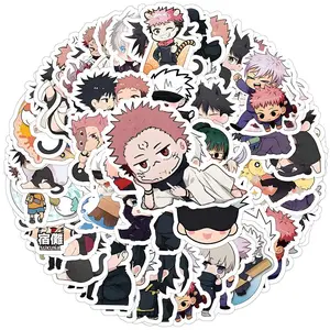 10/30/60pcs Kawaii Anime Jujutsu Kaisen Stickers for Stationery Luggage Laptop Car Cute Itadori Yuji Satoru Gojo Cartoon Sticker