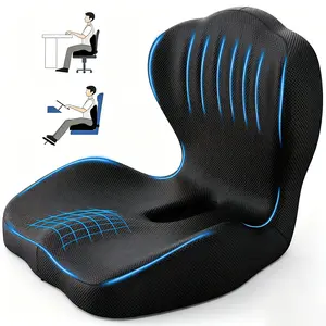 PKBD Contoured Memory Foam Seat Cushion with Lumbar Support Pillow, Ergonomic Durable Design for Sciatica & Back Pain Relief, Easy-to-Maintain for Office Chair, Car, Gaming Seat