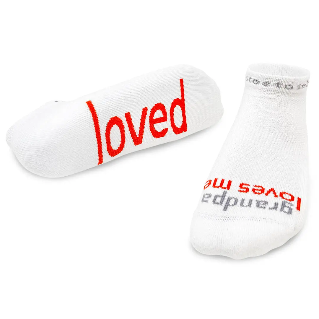grandpa loves me - loved™ white low-cut socks