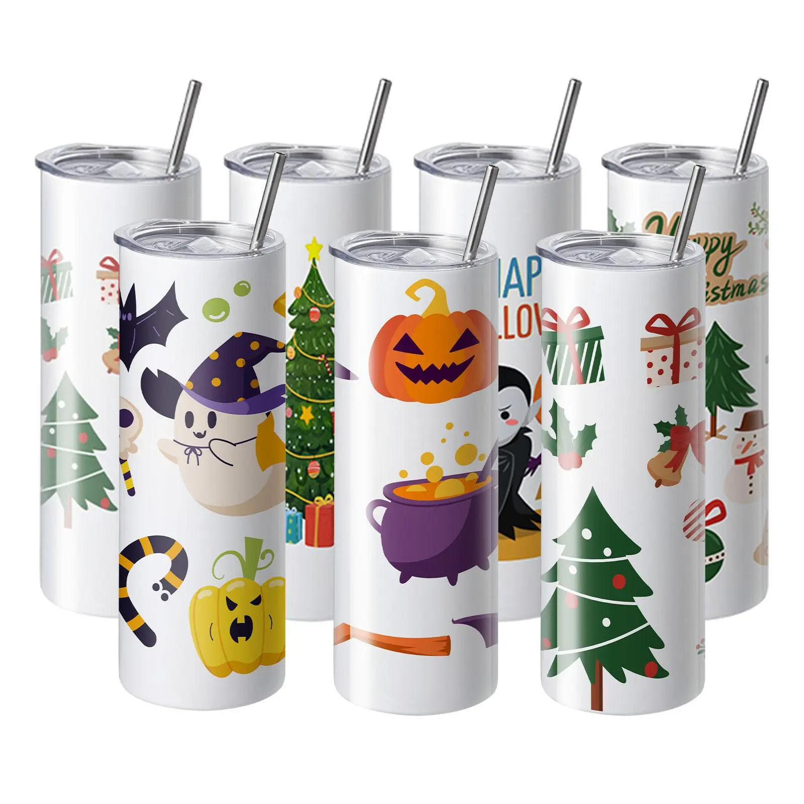 【Summerfinds】VEVOR 24 Pack Sublimation Tumblers 20oz Skinny Straight, Stainless Steel Sublimation Tumblers Blank, Stainless Steel Double Wall Tumbler for Heat Transfer Customized Gifts with Lid and Straw