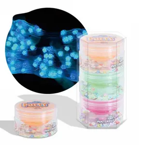 Waterelf Glow in The Dark Party Favor Slime,3 Pack 150g Galaxy Slime for Kids