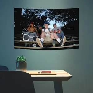 KIDS Poster Flag 3x5 Feet Funny Rapper Tapestry Polyester HD Printing for Outdoor Garden College Dorm Cave Room Wall Decration, 36x60 Decoration Multicolor Modern Stripe Design