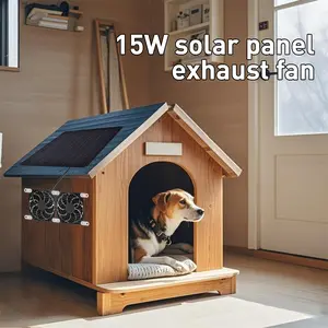 NORWILL 15W Solar Panel Exhaust Fan for Pet House & Poultry Shed Covers Enhances Air Circulation Portable Quick Installation Birdhouses Farms Chicken House Solar Fans