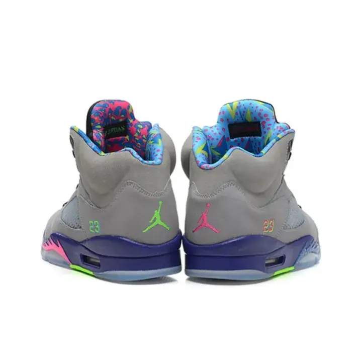 Brand New Sealed With Original Shoe Box Unisex High Top Basketball Sneakers Gray Purple Multicolor Suede Retro Cushioned Street Sports Shoes