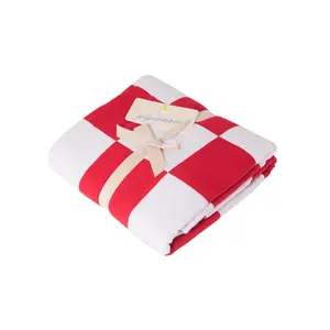 Red & White Adult Swaddle Blanket