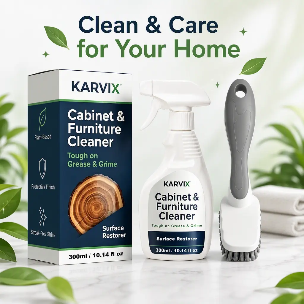Powerful Wood Polish Spray Cleaner Wood Scratch Remover and Shine Enhancer Furniture Restorer Plant Based Cleaning Solution Nontox Grease Remover for Kitchen Cabinet Hardwood Care Daily Home Use