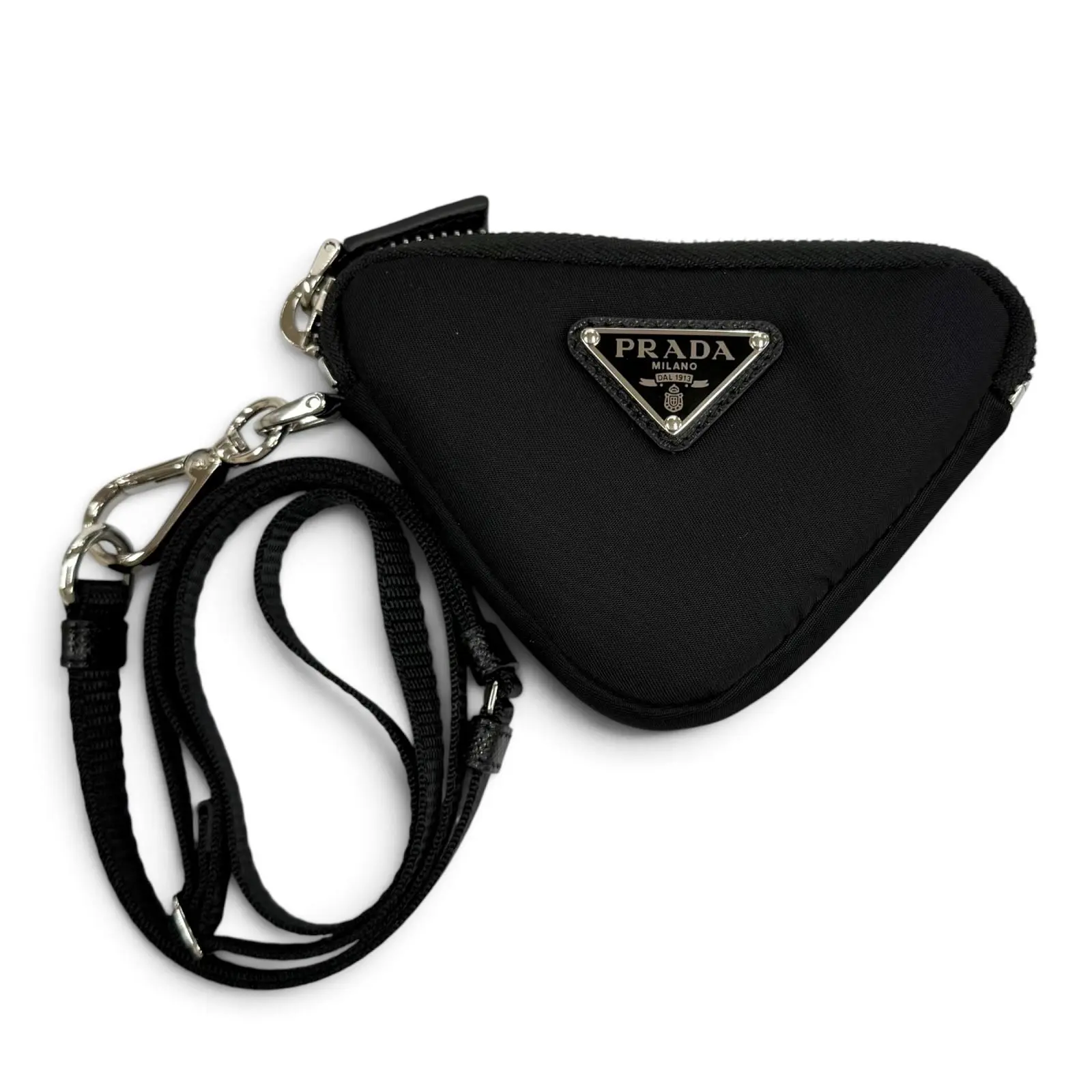 Pre-owned PRADA Nylon Small Leather Goods Re Key Pouch