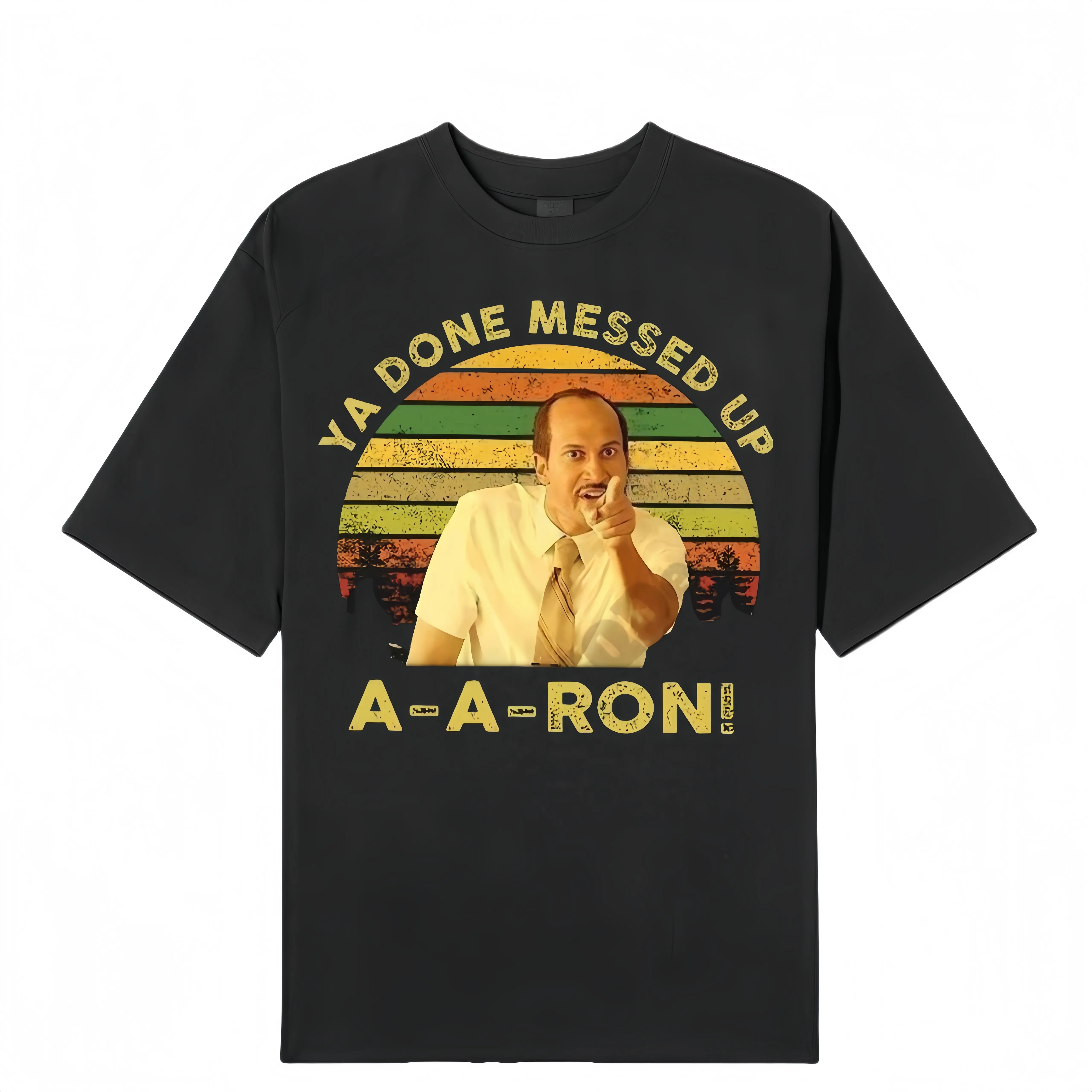 Men's Cotton Oversized Short-Sleeve Round Neck Tshirt - Key And Peele Ya Done Messed Up Aaron Funny Graphic, Classic Simple Menswear Clothes, Vintage Casual Streetwear Top