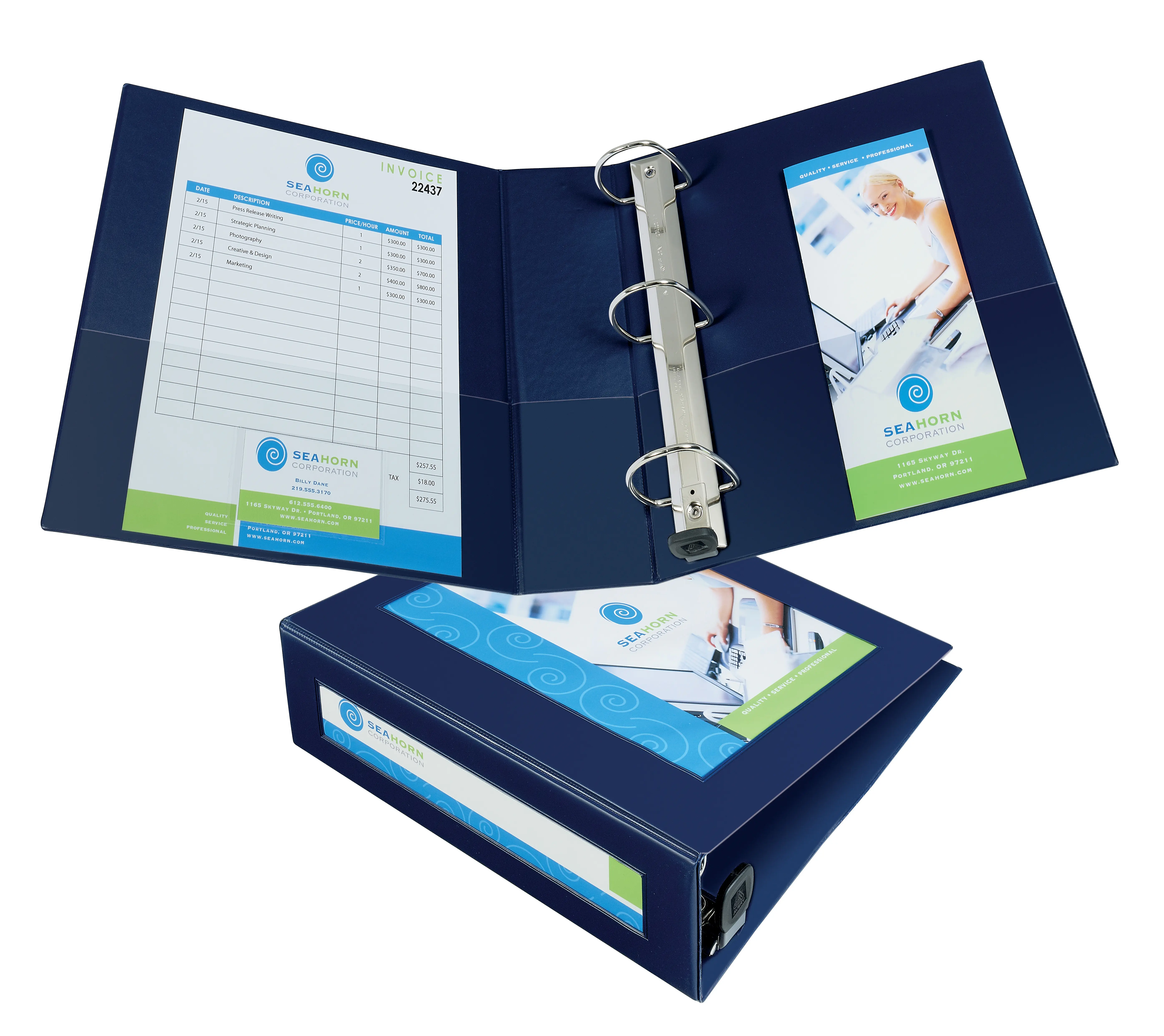 Avery Heavy-Duty Framed View 3-Ring Binder, 3" One Touch EZD Rings, 1 Navy Blue Binder (68038)
