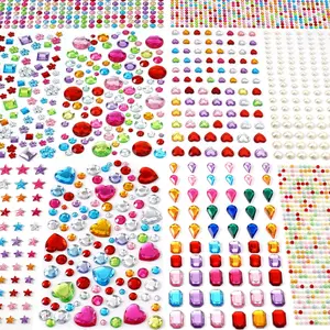 2774pcs Gem Stickers Jewels for Crafts, Self Adhesive Rhinestone Jewel Stick on Gems, Acrylic Bling Heart Stickers, Craft Supplies for Kids