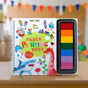 Children's Finger Painting Book - DIY Coloring Activity for Kids 3+, Non-Toxic, Washable, Safety Art Book for Boys and Girls, Spiral Bound with 60+ Multi-Scene Vibrant Illustrations, Perfect Gift for Birthdays, Children’s Day & Preschool