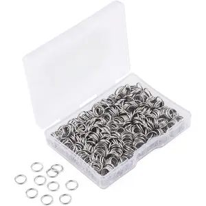 600 count 304 Stainless-Steel Jump Rings for  Making Supplies  Open Jump Rings 21 Gauge 7mm Boxed  Findings Jump Ring for DIY Bracelet Earrings Necklace Connectors O Ring