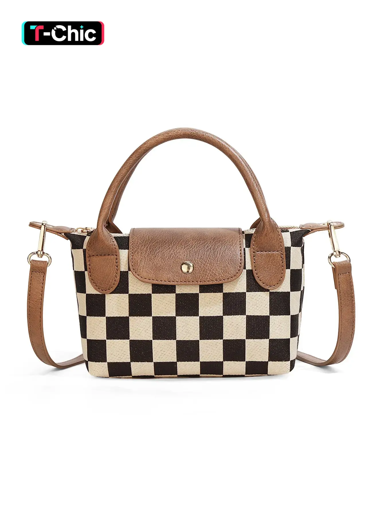 Fashion Checkered Crossbody Bags for Women - Casual Crossbody Bags Fashionable Patterned Bag New Shoulder Bags with Adjustable Strap Small Handbags Top Handle Purses Flap Crossbody Purse for Daily Gift Travel Work
