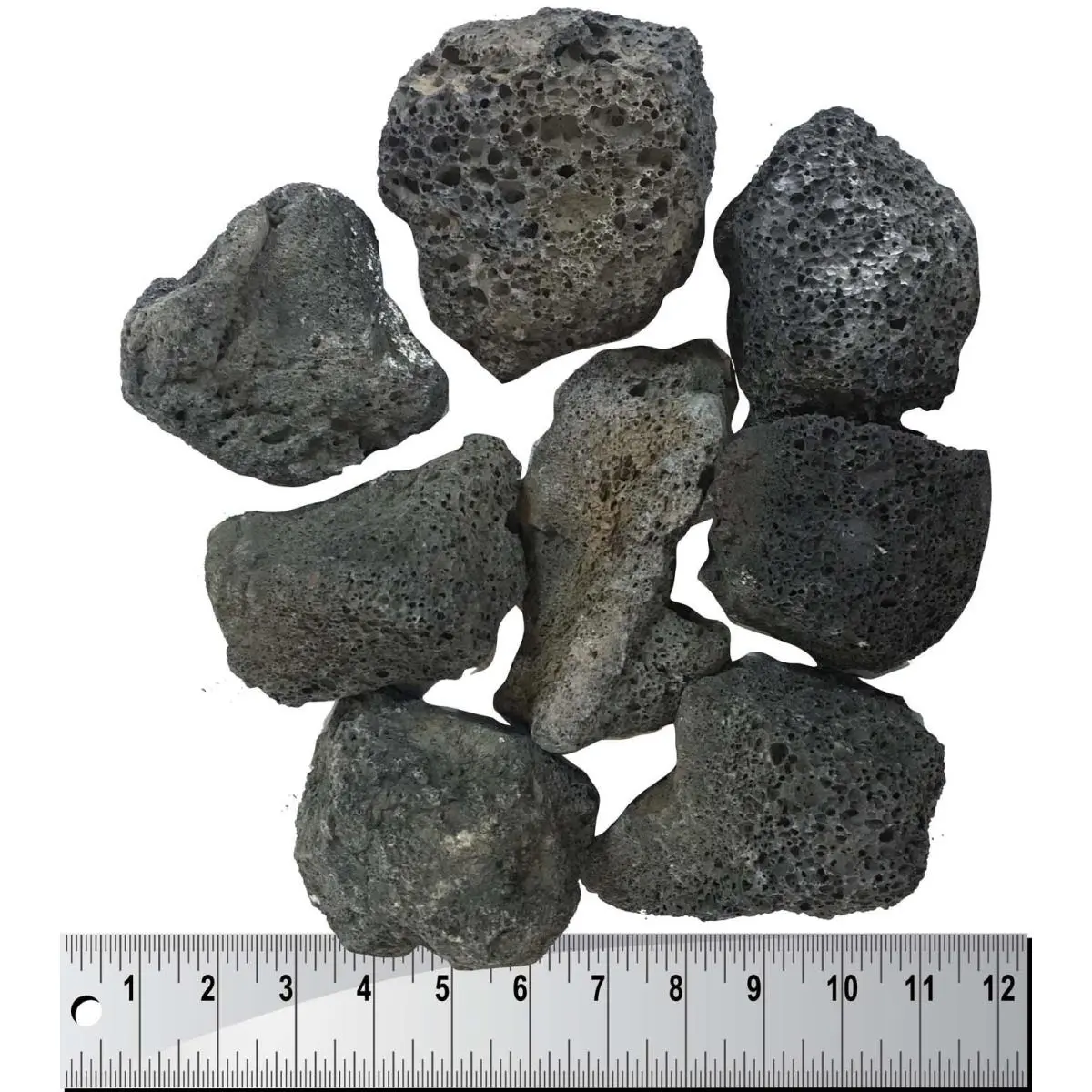 212 MAIN Dagan LR-46 Black Natural-Look Volcanic Rock Boulders Box, 4-6 in, for Fire Features