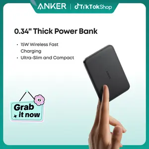Anker Nano 5,000mAh Magnetic Power Bank, Qi2 15W Max Wireless Charging, Ultra-Slim Portable Charger, for iPhone 17/16/15/14/13/12 Series Only (MagSafe-Compatible)