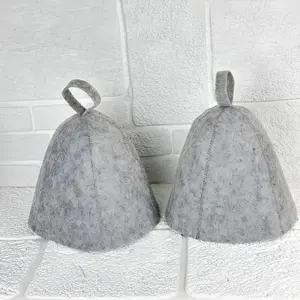 2 unisex sauna hats suitable for all seasons, ideal for steam baths, hot springs, bathing, and couple styles. Finely crafted to protect the head, suitable for sauna rooms, adding comfort to your spa experience. Wool sauna hats. Shower Caps