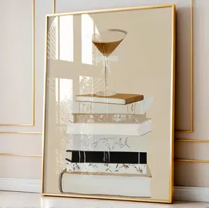 Espresso Martini Wall Art Book Lover Wall Print | Neutral Minimalist Trendy Poster