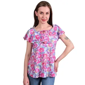 Women's Modal Top Soft Breathable Pink Blue Casual Blouse Versatile Short Sleeve Everyday Wear Premium Lightweight Summer Shirt Office Work To Weekend Tee Stylish Drape Comfort Fit Minimalist Essential Beechwood Fabric Eco-Friendly Loose Fit Ladies Top