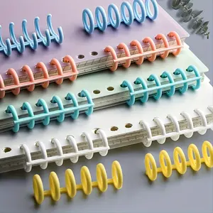 12pcs Plastic Loose Leaf Rings, 6Holes Binding Book Rings, Ring Buckle Underwire Booklet, 5Colors Split Binder Rings Notebook Diary Scrapbook Photo Album School Supply Able To Hold 95Sheets Paper