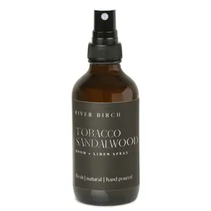Tobaco Sandalwood  - 4 oz Amber Glass Room + Linen Spray Fragrance Hand