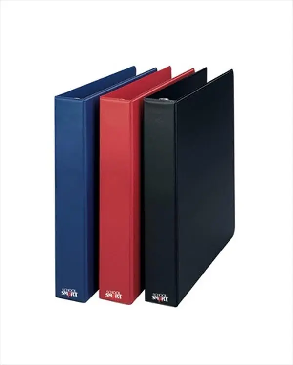School Smart 086373 Durable 2 in. Vinyl Cover Round Ring Binder - Blue, General Purpose, Deep Pockets, 2 Deep Inner Pockets, 47-52% Recycled Content, Concealed Rivet Heads, Ring Binding, Heavy-Gauge Chipboard