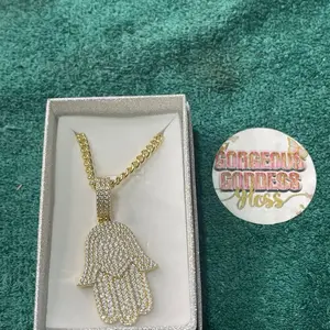 Bling Hand Of Fatima fashion Gold Filled chain