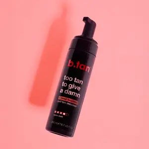Too Tan To Give A Damn | b.tan Ultra Dark Self Tanner Mousse | Best, Quick 1 Hr Express Sunless Tanning Foam, Gold Bronze Glow, No Fake Tan Smell, Face & Body, Vegan, Skin Loving Ingredients, Bronzing Self Tan Foam