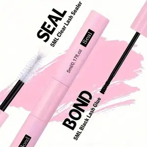 Glue Lash Bond And Seal Waterproof Long Lasting Cluster Lash Glue(Bond 5ml/ 0.17 Fl.Oz And Seal 5ml/0.17 Fl.Oz)
