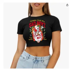 Junior H Sad Boyz Tour Crop Top, Mexican Corridos Tumbados, Sad Boyz Merch, Signature Street Apparel Limited Edition, Full Color
