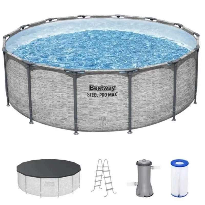 Bestway Steel Pro MAX Round Above Ground Swimming Pool with Pump & Cover