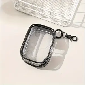 2pcs Cute Candy-Colored Mini Storage Bag - Transparent PVC Zipper Pouch for Chargers, Data Cables, Earphones, Earbuds & Jewelry, Lightweight & Portable, Ideal for Travel & Daily Use, Earphone Storage Case