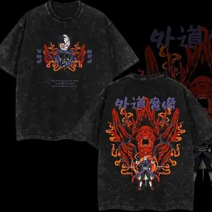 Uchiha Obito Vintage Unisex Oversize Anime Manga Acid Washed Lightweight Cotton T-shirt, Anime Merch, Gift For Anime Fan, Weeaboo