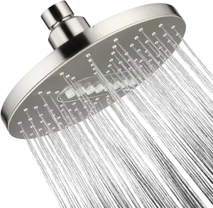 BRIGHT SHOWERS Shower Head High Pressure Rain Showerhead 5 Spray Setting Fixed Shower Head Angle Adjustable Bathroom Showerhead
