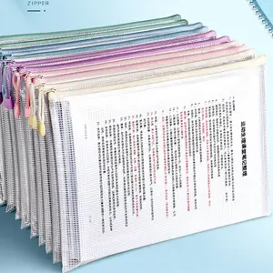 20pcs Waterproof A4 Zipper Mesh File Bags, Ideal for Cross Stitch & Puzzle Projects, Puzzle Storage Folder, Perfect for Travel School Office Use