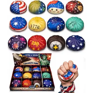 The 250th Anniversary Theme Dumpling Squishy, USA Patriotic Colorful Dumplings Stress Balls Fidget Sensory Toy for Home Office Desk, Unique Memento Favor for Patriots (12pcs)