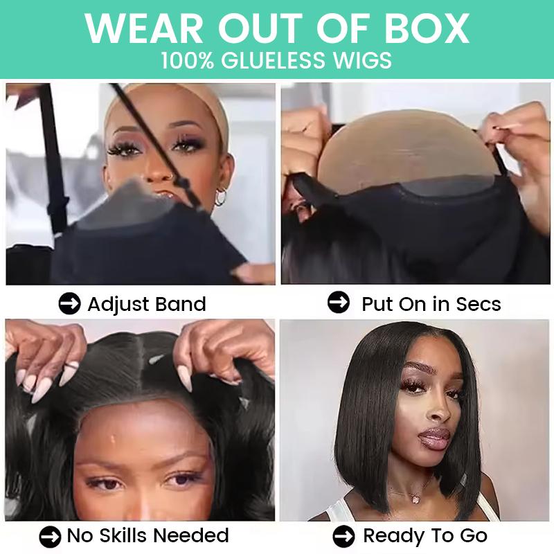 [HD Lace] 300% Density HD 13×6 Lace Frontal Loose Body Wig Natural Black Human Hair Pre Plucked Glueless Wig