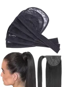 3pcs Ponytail Nets Wig Making Caps with Combs Black Wig Accessories Ponytail Tools