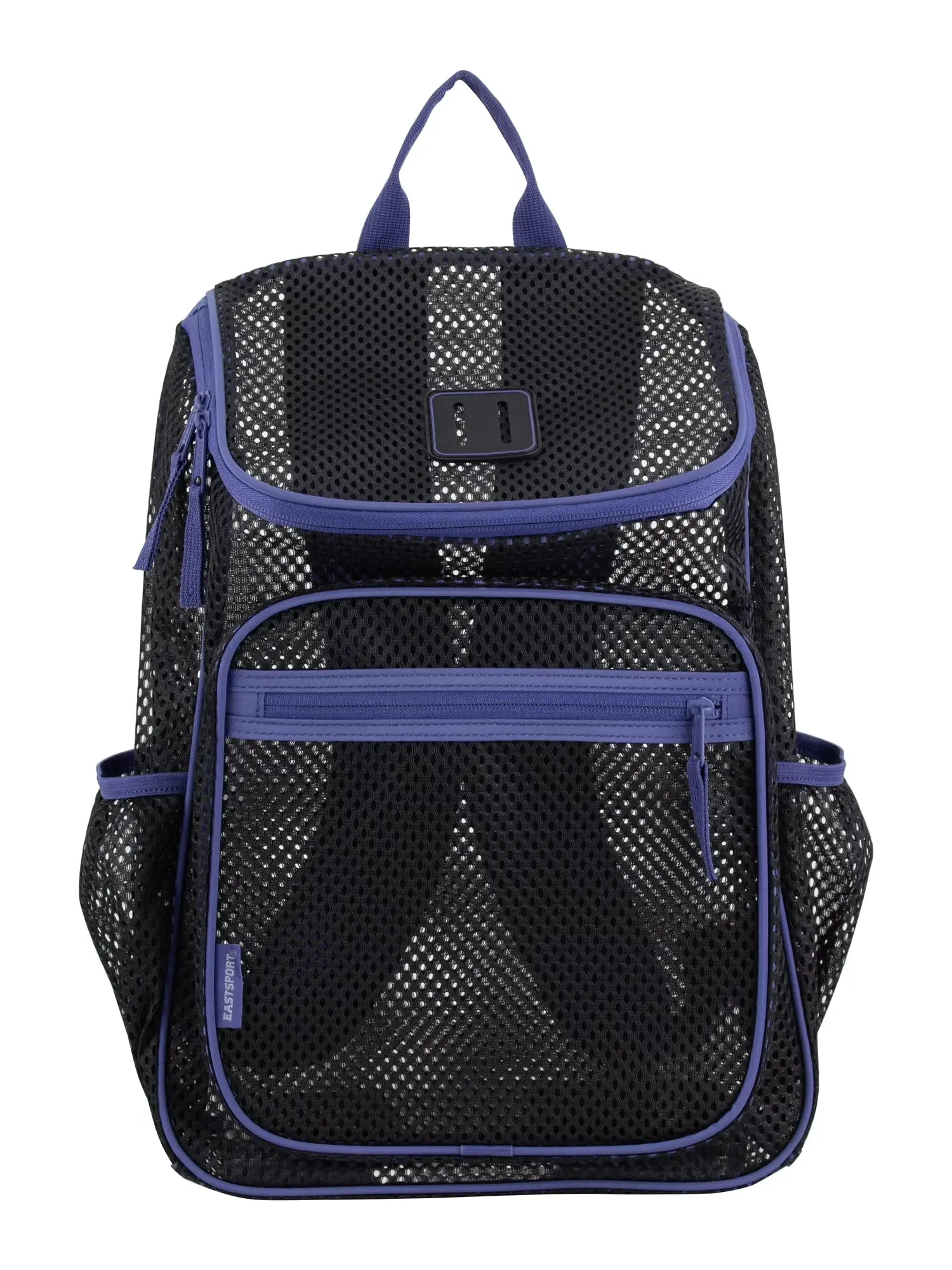 Myth Pro Top Loader Mesh Backpack – Breathable Polyester with Side Hydration Pocket (Black/Blue)