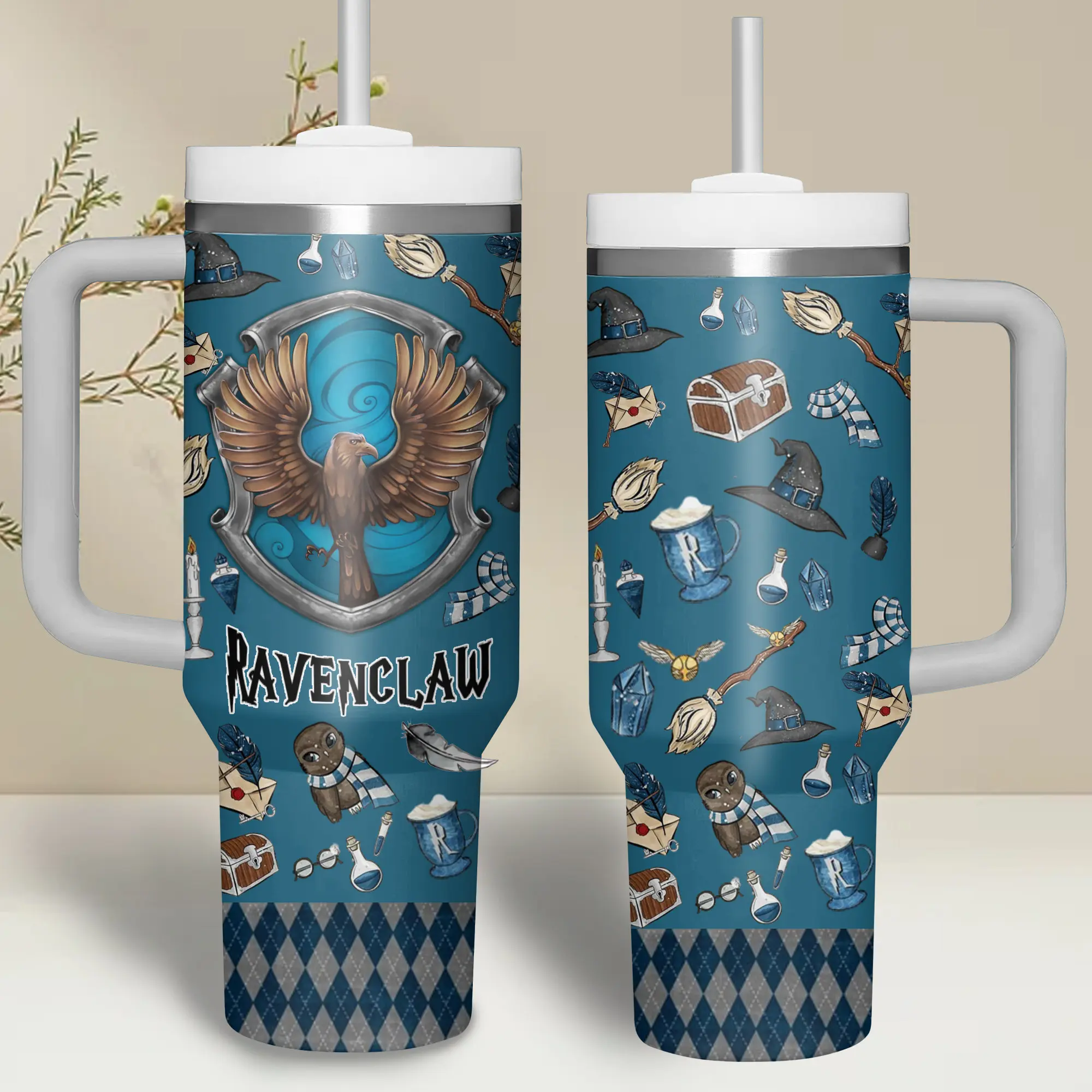 H Potter 20oz - 40oz Tumbler Stainless Steel, Double Wall Insulated, With Handle – Magic Wizard Series Design, Perfect Gift for Fans